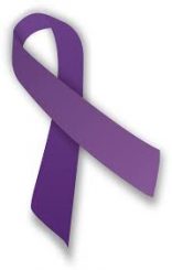 A purple ribbon symbolising domestic violence awareness and survival