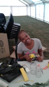 An African girl smiling during a community event in rural South Africa